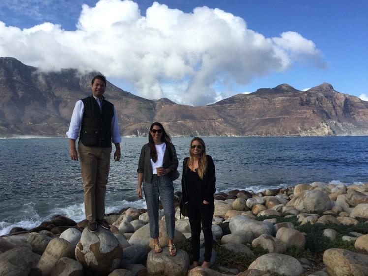 Hout Bay. A little chilly and pungent but gorgeous. Also, if you look closely in to that mountain behind us, you'll see the road I DROVE to take us to the Cape of Good Hope. 