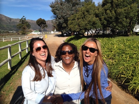 Having a little bit of fun on the walk back from Sir Richard's vineyard. 