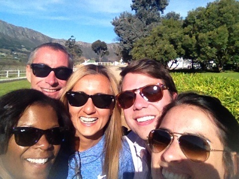 From bottom left: Tina, Darren, Kelly, Kip, and half of Buckley. Our selfie skills need work.